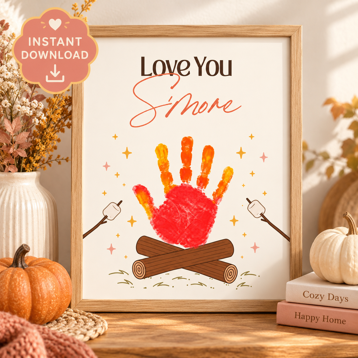 Love You S’more Handprint Craft | Fall Keepsake Printable
