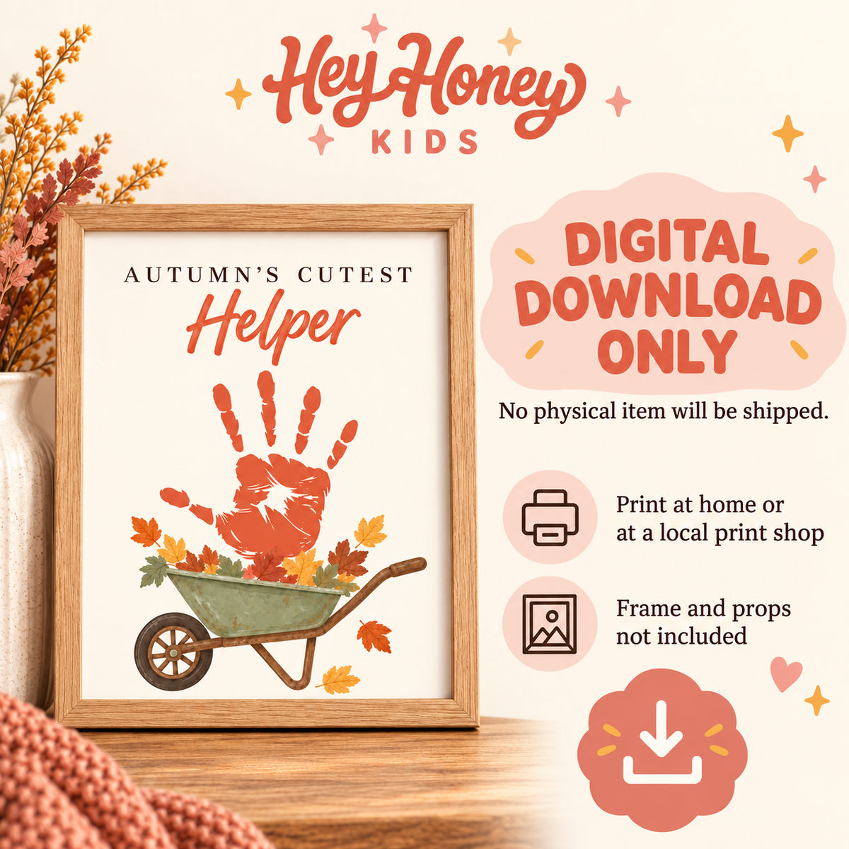 Autumn’s Cutest Helper Handprint Craft | Fall Keepsake Printable