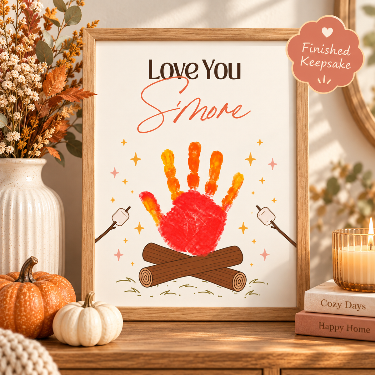 Love You S’more Handprint Craft | Fall Keepsake Printable