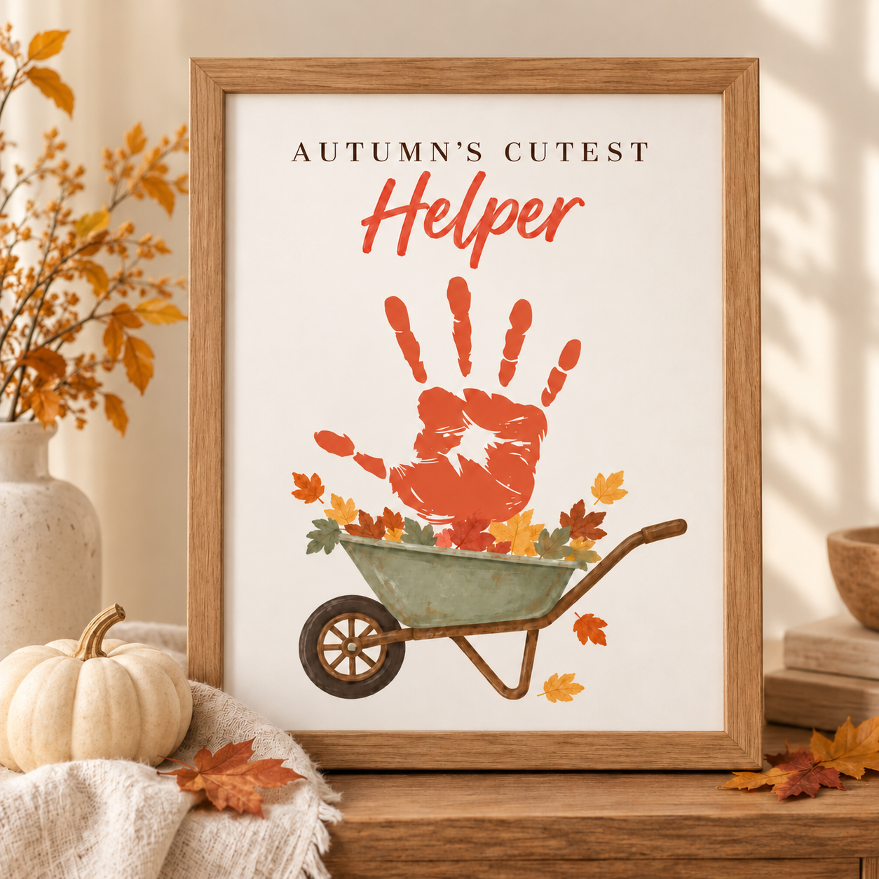 Autumn’s Cutest Helper Handprint Craft | Fall Keepsake Printable