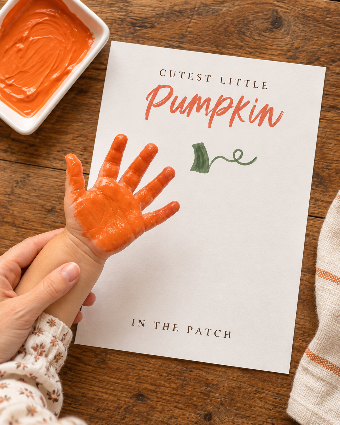 Cutest Pumpkin Handprint Craft | Fall Keepsake Printable