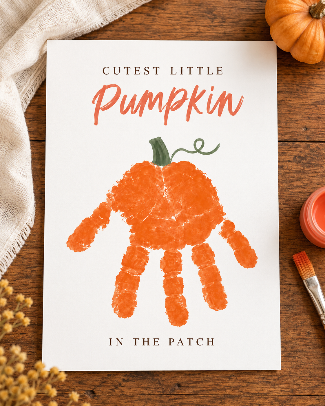 Cutest Pumpkin Handprint Craft | Fall Keepsake Printable