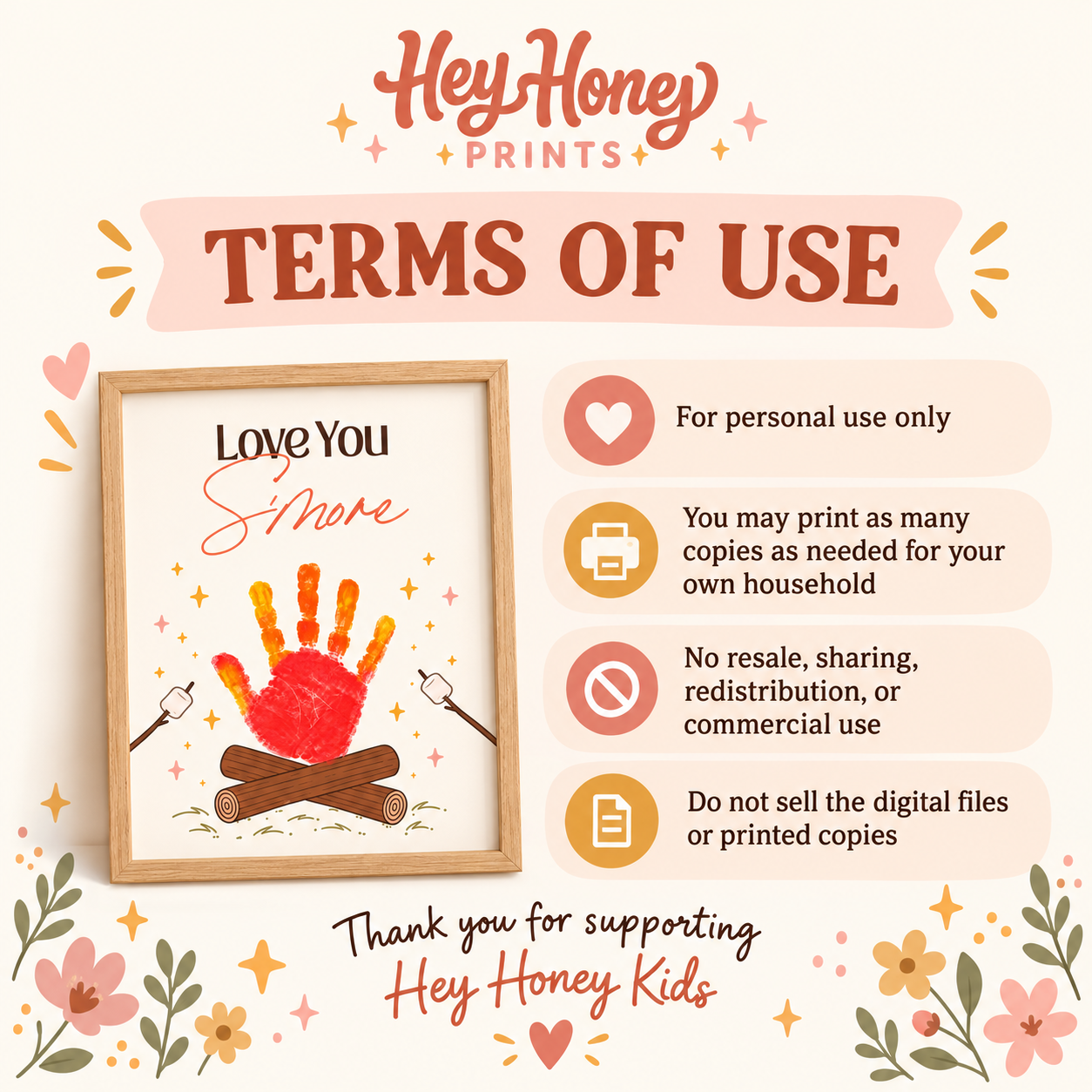 Love You S’more Handprint Craft | Fall Keepsake Printable