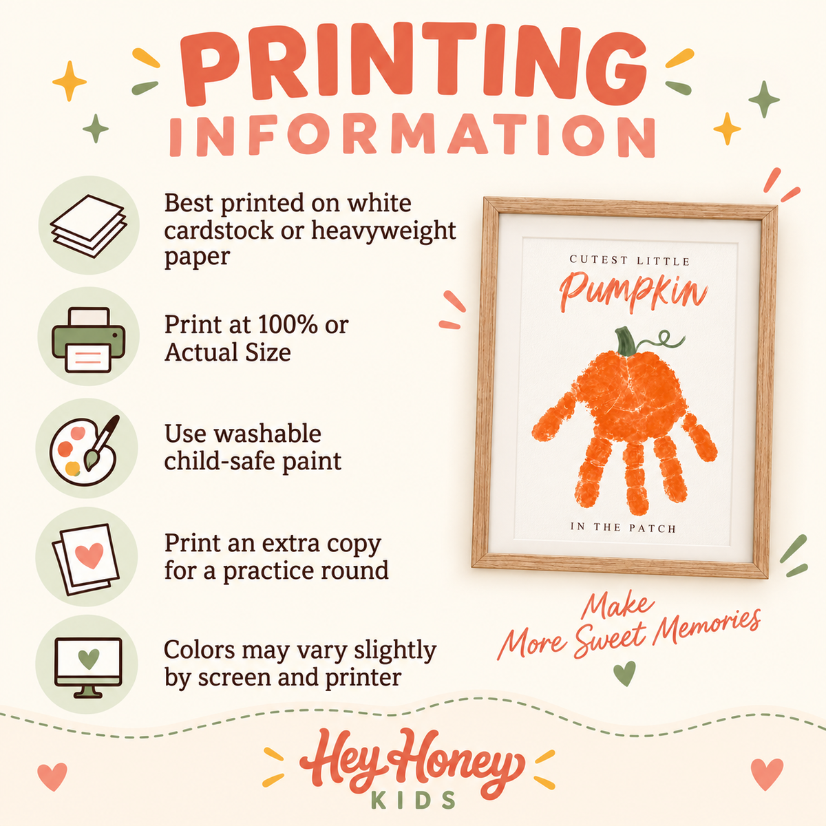 Cutest Pumpkin Handprint Craft | Fall Keepsake Printable